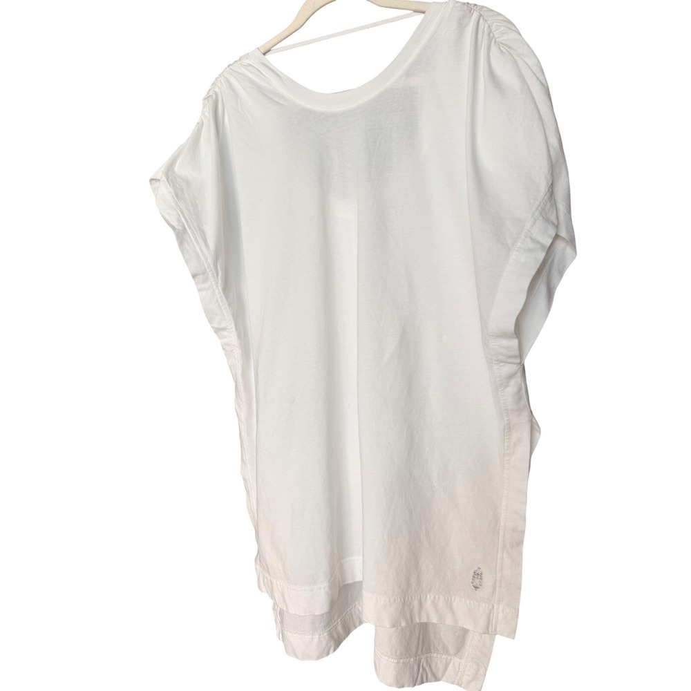 Free People Movement White Oversized Cap Sleeve Tee Size S